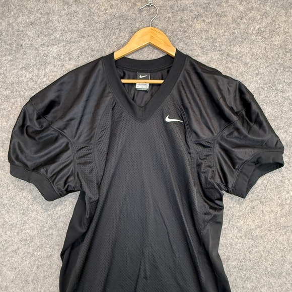 VTG Nike Blank‎ Football Jersey Mens XL Black Team Mesh Engineered Swoosh NFL - Picture 2 of 12